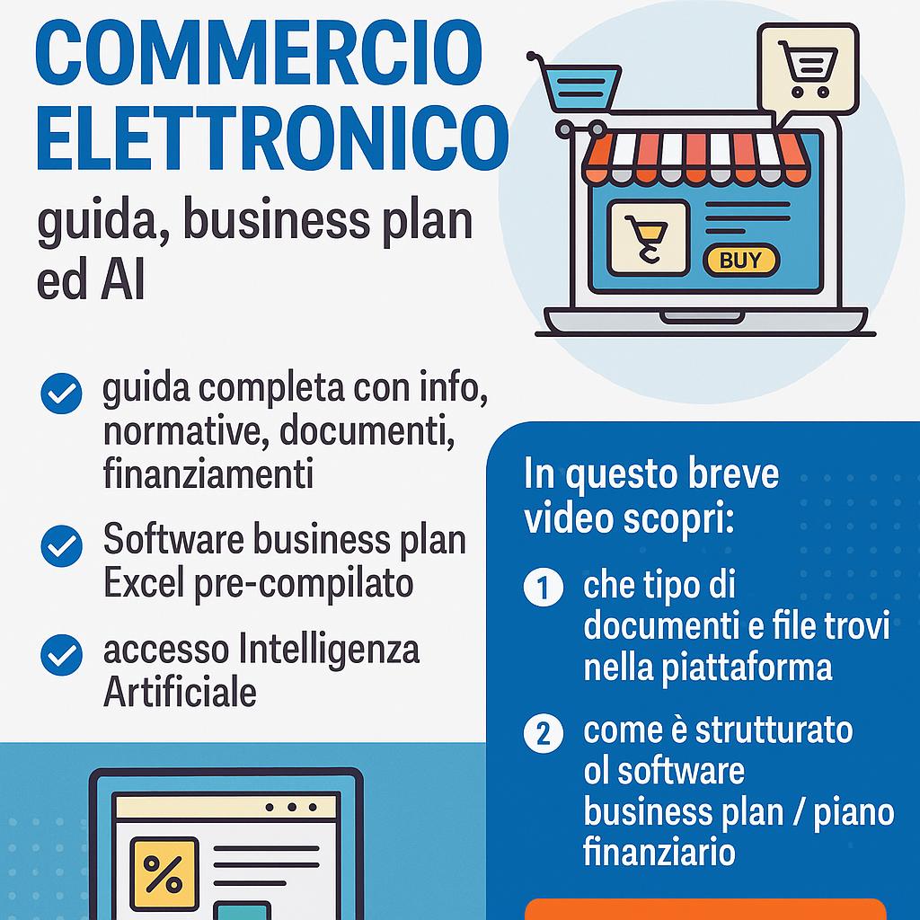 🛒 Aprire un’attività di commercio elettronico – guida, business plan ed AI